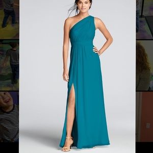 David’s Bridal One Shoulder Chiffon Dress